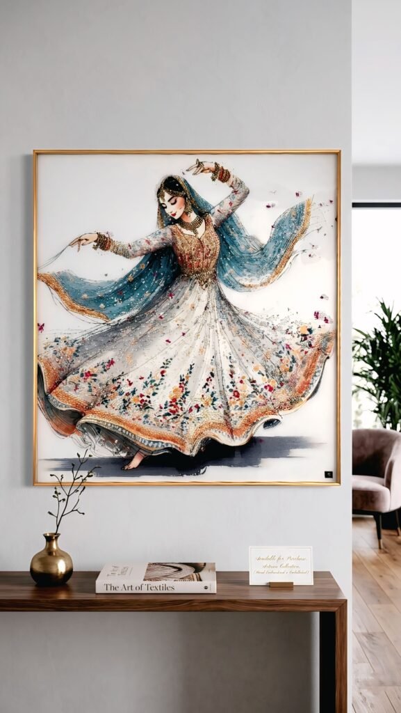 Royal Indian Heritage Dancer Premium Framed Wall Painting