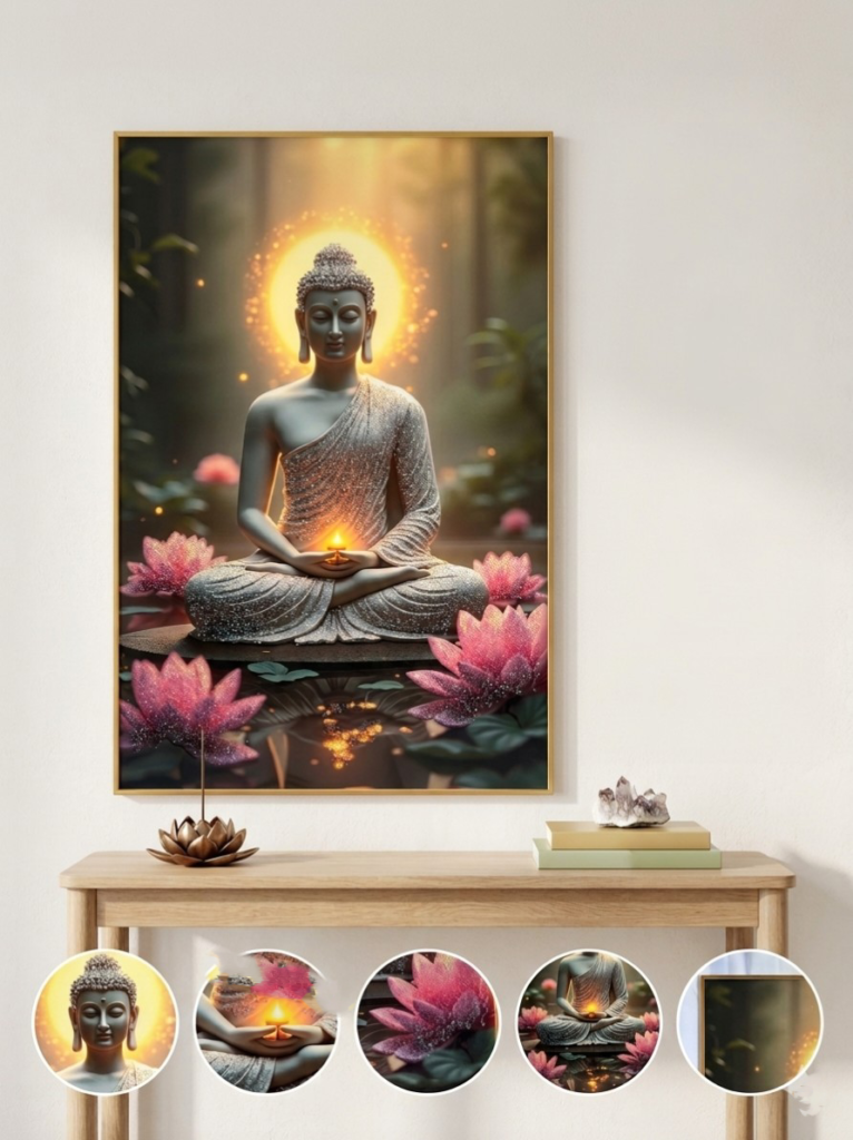 Premium Meditating Buddha Framed Wall Painting