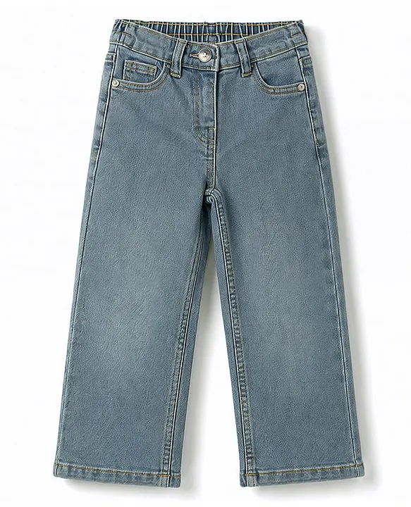 Kids Denim Full Length Washed Jeans - Blue