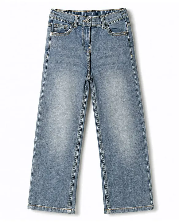 Kids Denim Full Length Washed Jeans - Blue