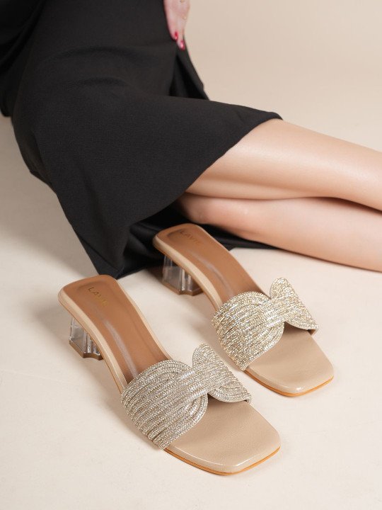Embellished Party Block Sandals