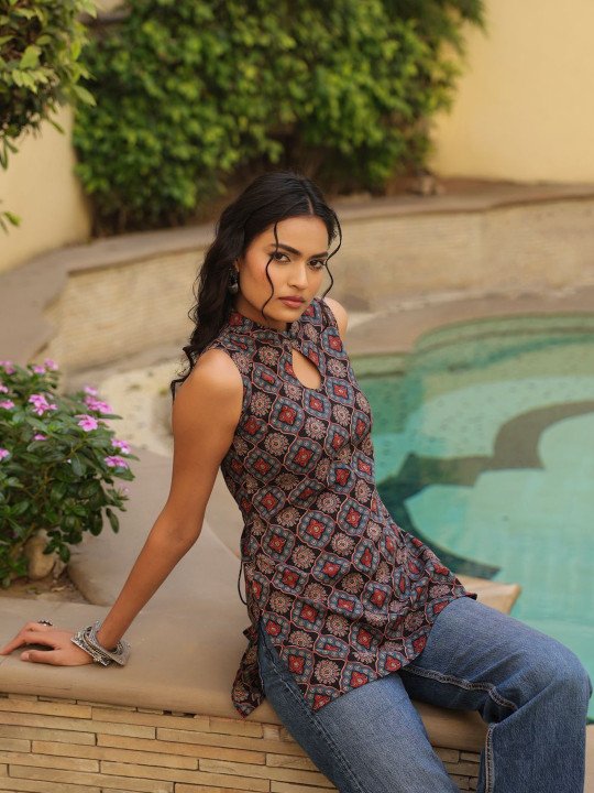 Ethnic Motifs Printed Pure Cotton Kurti