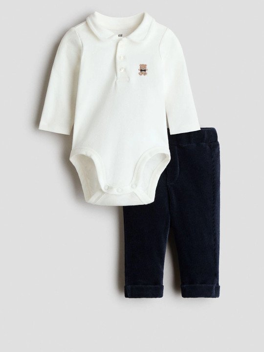 2- Piece Embroidered- Motif Set