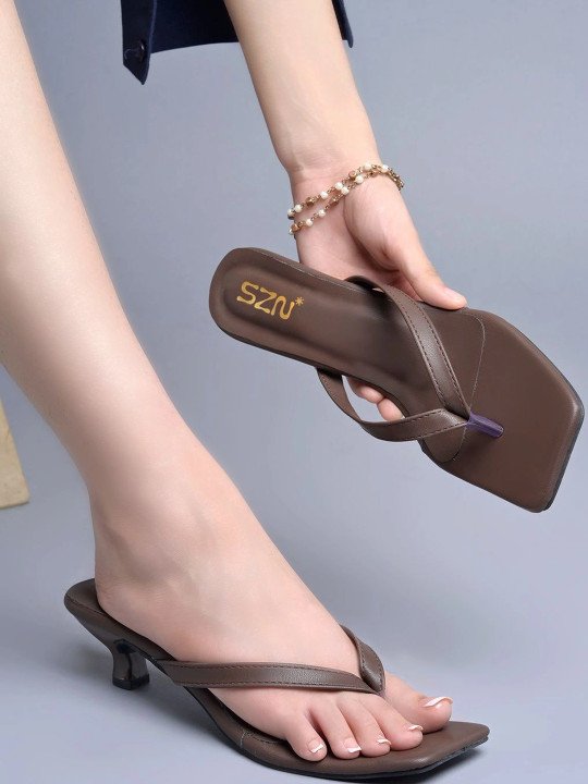Kitten Mules Open Back Solid-