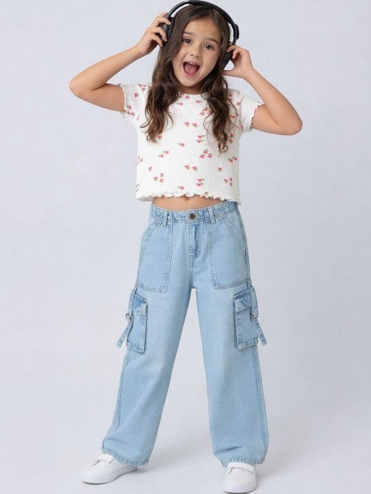 Girls Relaxed Fit Mid-Rise Jeans