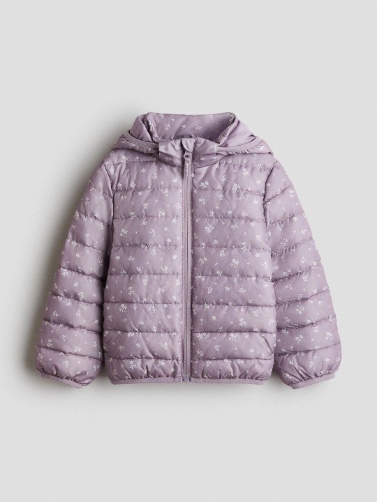Girls Floral Water Resistant Puffer Jacket