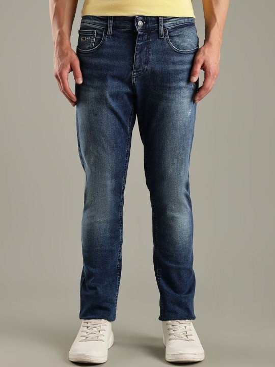 Men Slim Fit Low-Rise Light Fade Stretchable Jeans