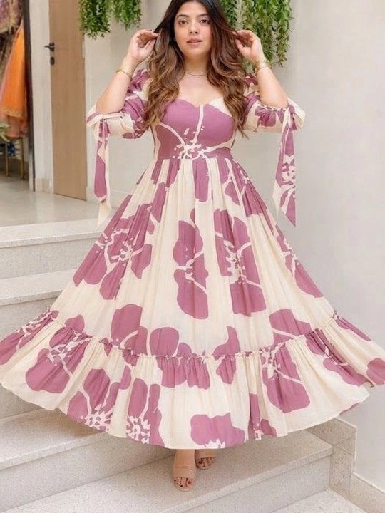 Printed Square Neck A-Line Maxi Dresses