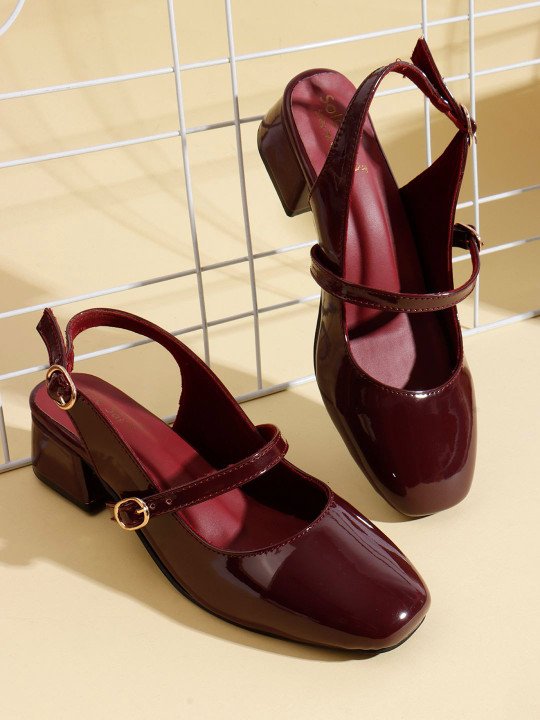 Women Block Mary Janes with Buckles