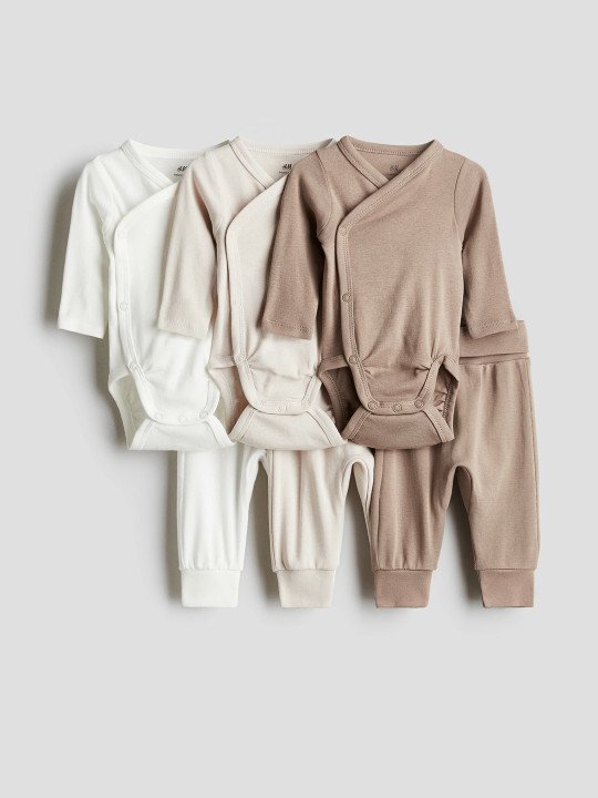 Infant Boys Pack Of 3 Solid Pure Cotton Bodysuits