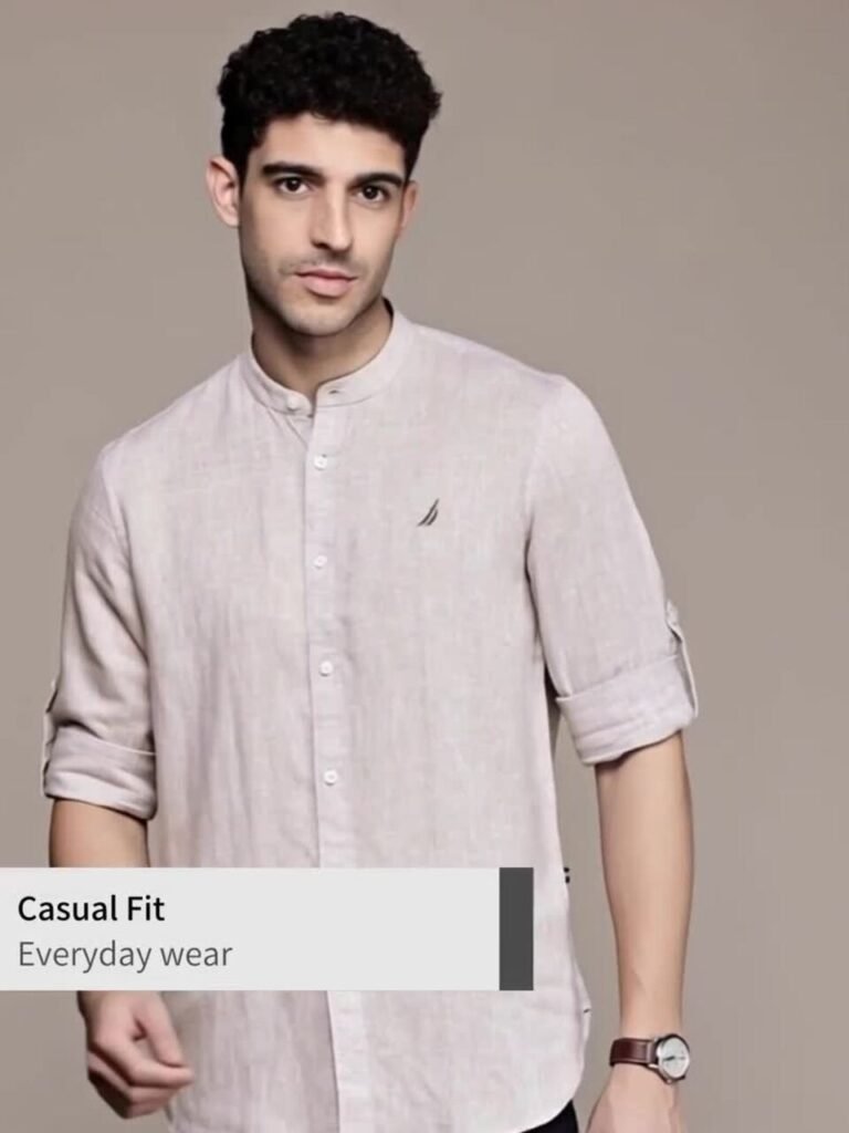 Nautica | Smart Slim Fit Solid Premium Casual Linen Sustainable Shirt