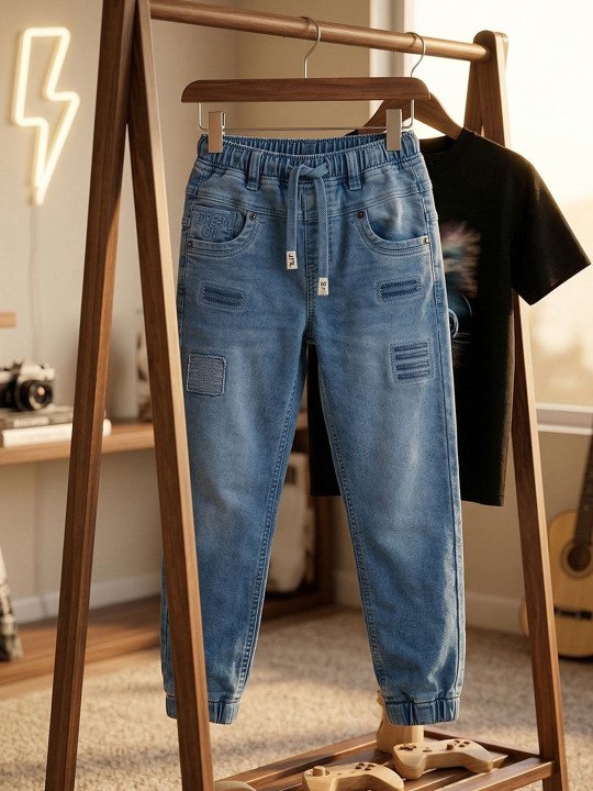 Boys Jogger Mid-Rise Low Distress Cotton Jeans