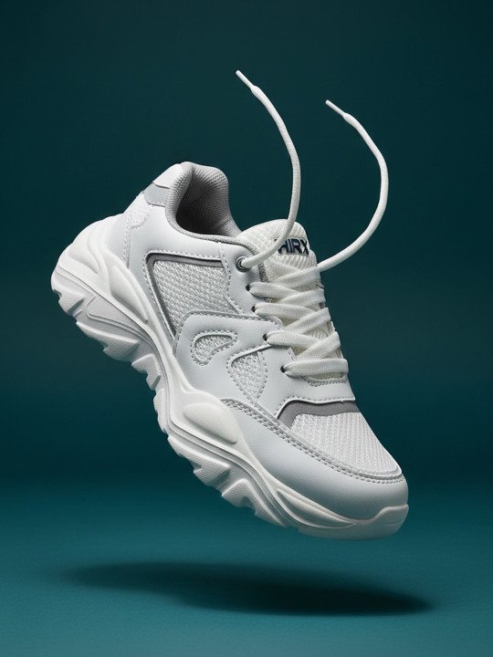 HRX by Hrithik Roshan | Women White Round Toe Comfort Insole Lightweight Sneakers