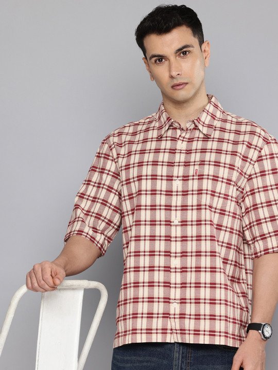 Pure Cotton Boxy Fit Checked Casual Shirt