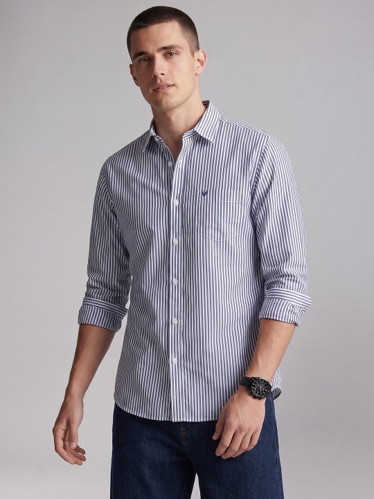 NEW Allen Solly | Slim Fit Striped Casual Shirt