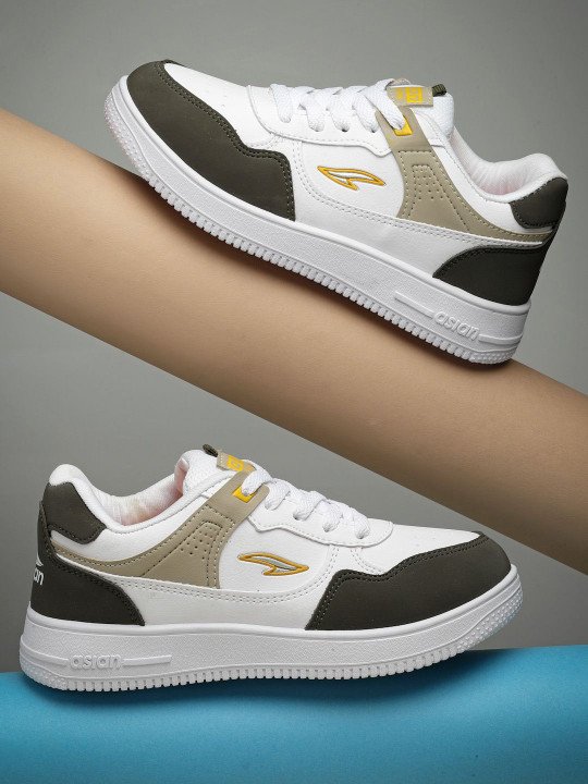ASIAN | Boys Colourblocked Round Toe Memory Foam Sneakers