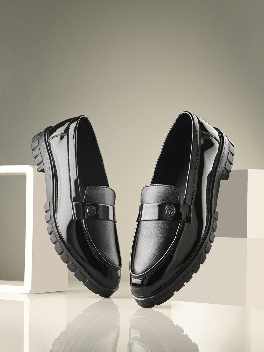 HERE&NOW | Men Black Formal Penny Loafers