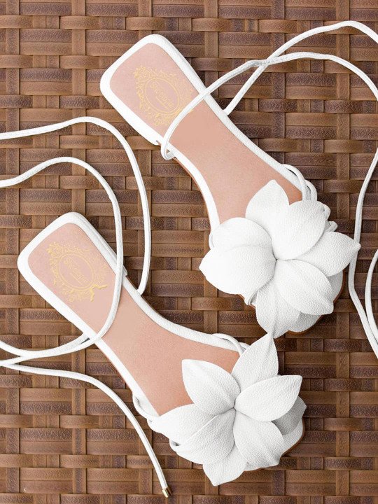 Shoetopia | Women Open Toe Flats with Bows