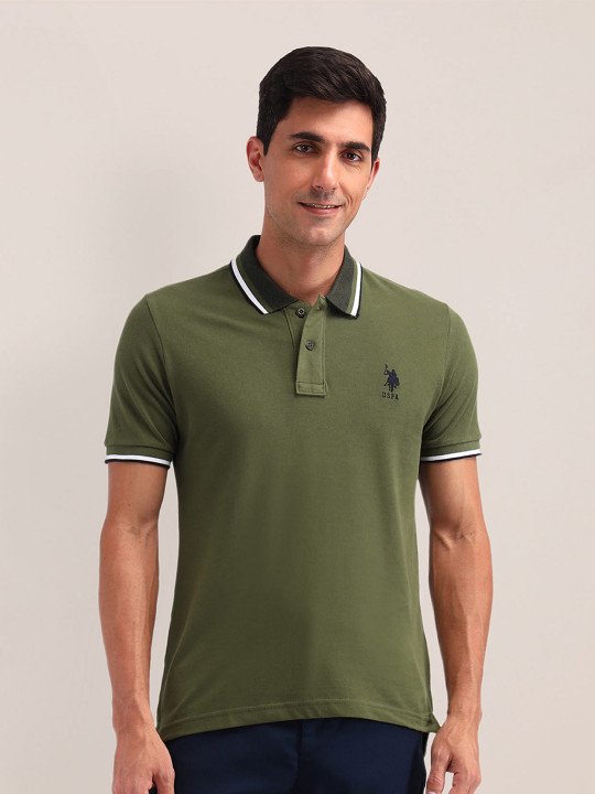 U.S. Polo Assn. | Pure Cotton Polo Collar Slim Fit T-shirt