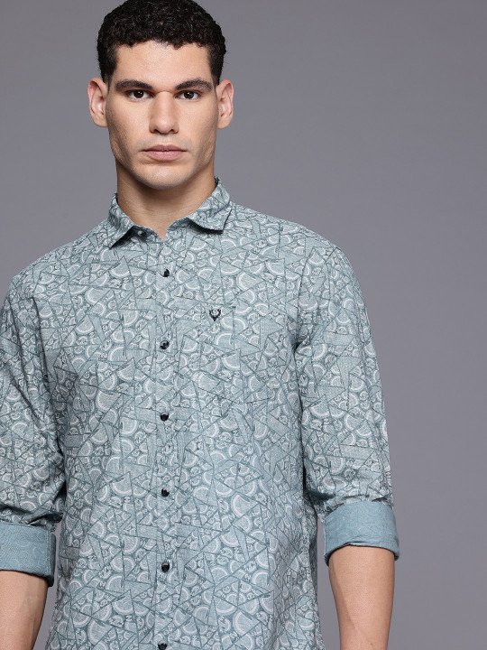 Allen Solly | Custom Slim Fit Abstract Printed Pure Cotton Casual Shirt
