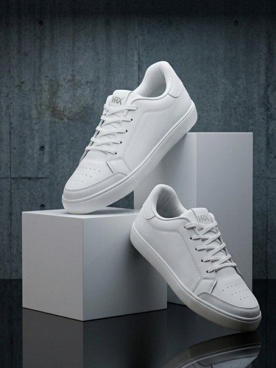 HRX by Hrithik Roshan | Men White Perforations Comfort Insole Basics Sneakers