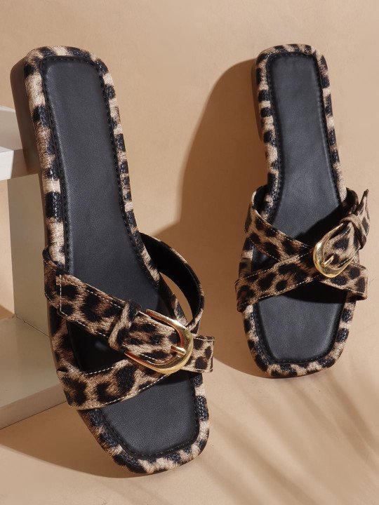 AVIVASTYLE | Women Printed Open Toe Flats