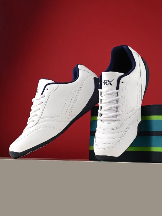 HRX by Hrithik Roshan | Men White & Navy Blue Basics Sneakers