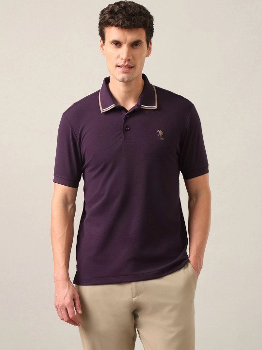 U.S. Polo Assn. | Men Brand Logo Polo Collar Slim Fit T-shirt