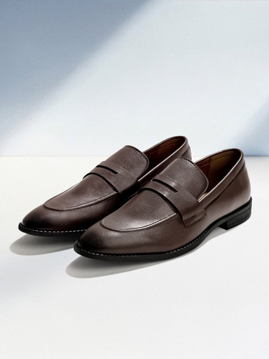 LOUIS STITCH | Men Brunette Brown Formal Slip On Mocassin Shoes