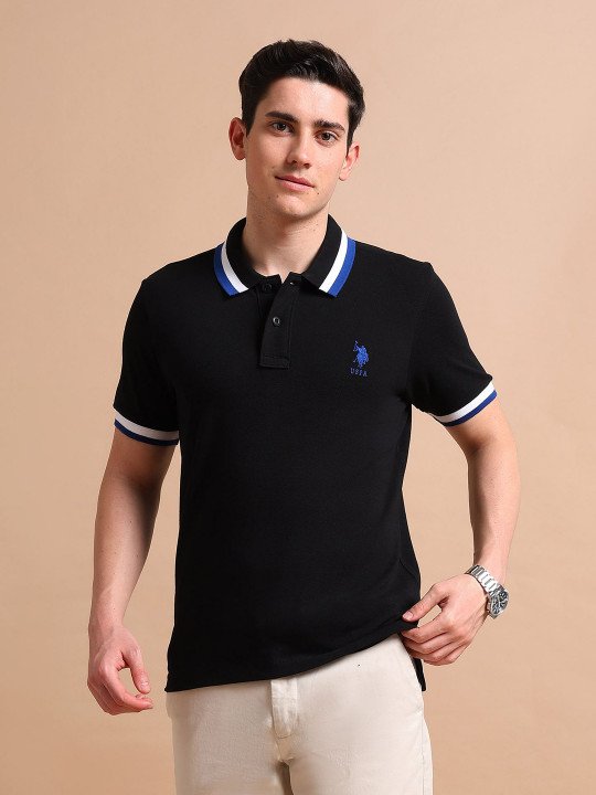 U.S. Polo Assn. | Men Pure Cotton Heritage Tipped Polo T-Shirt
